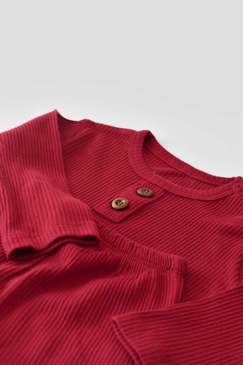 Set bluzita cu maneca lunga si pantaloni lungi din bumbac organic si modal -  BabyCosy