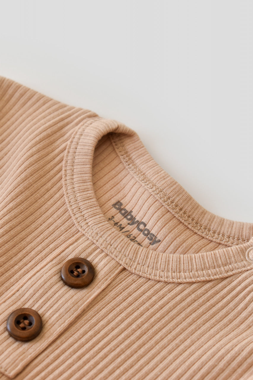 Set bluzita cu maneca lunga si pantaloni lungi din bumbac organic si modal -  BabyCosy