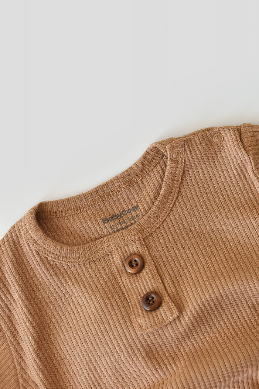 Set bluzita cu maneca lunga si pantaloni lungi din bumbac organic si modal -  BabyCosy