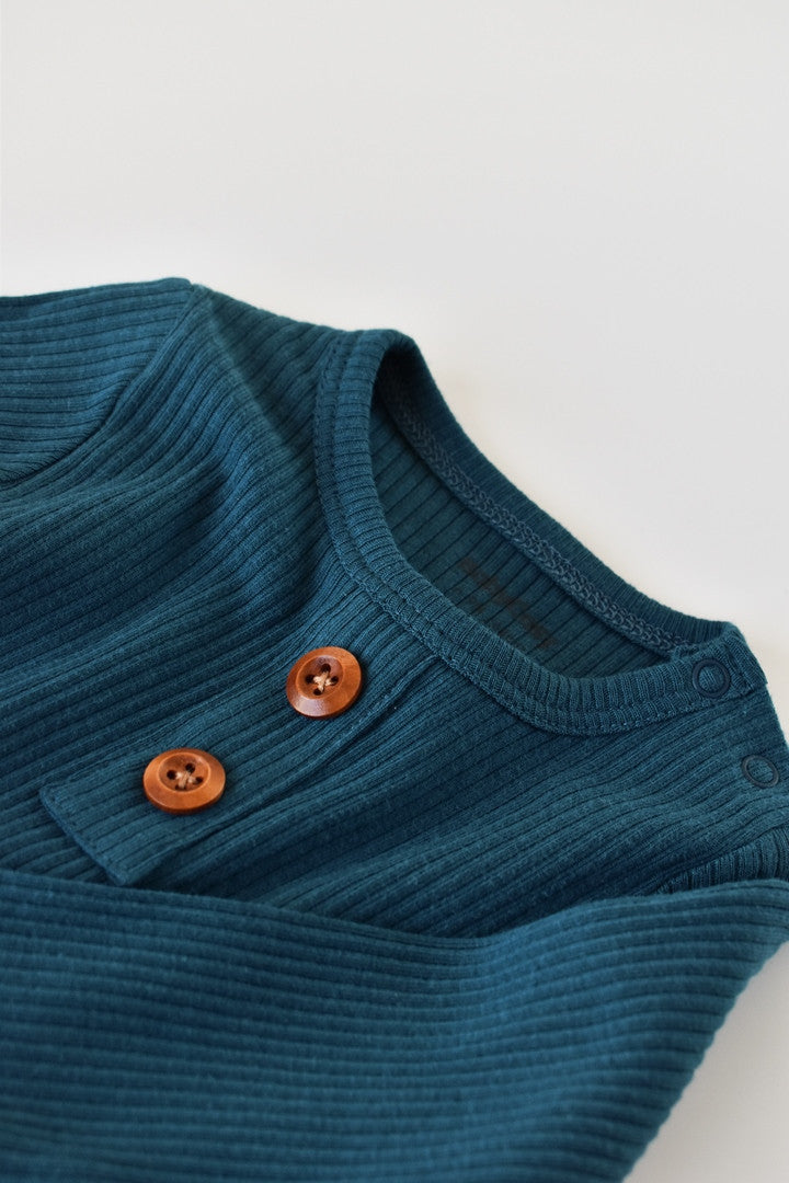 Set bluzita cu maneca lunga si pantaloni lungi din bumbac organic si modal -  BabyCosy