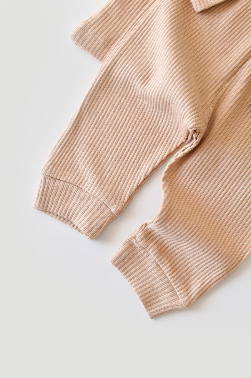 Set bluzita cu maneca lunga si pantaloni lungi din bumbac organic si modal -  BabyCosy