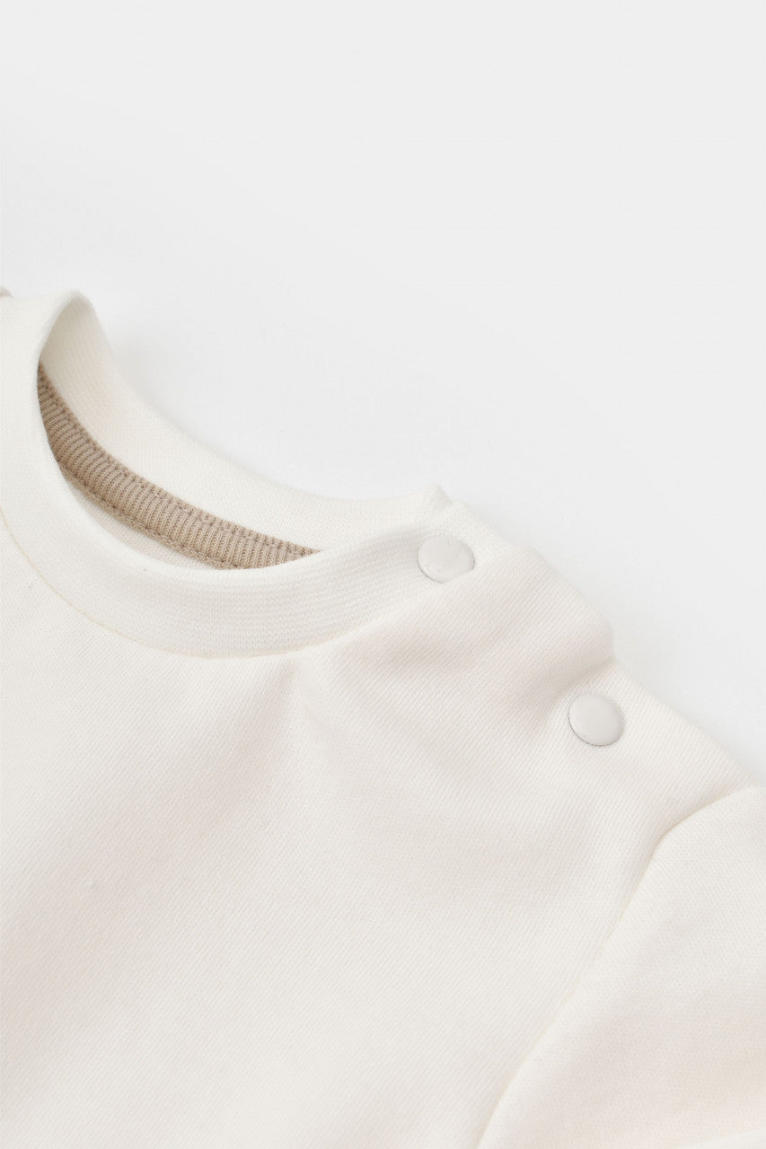 Set bluzita cu maneca lunga si pantaloni lungi din bumbac organic si modal -  BabyCosy