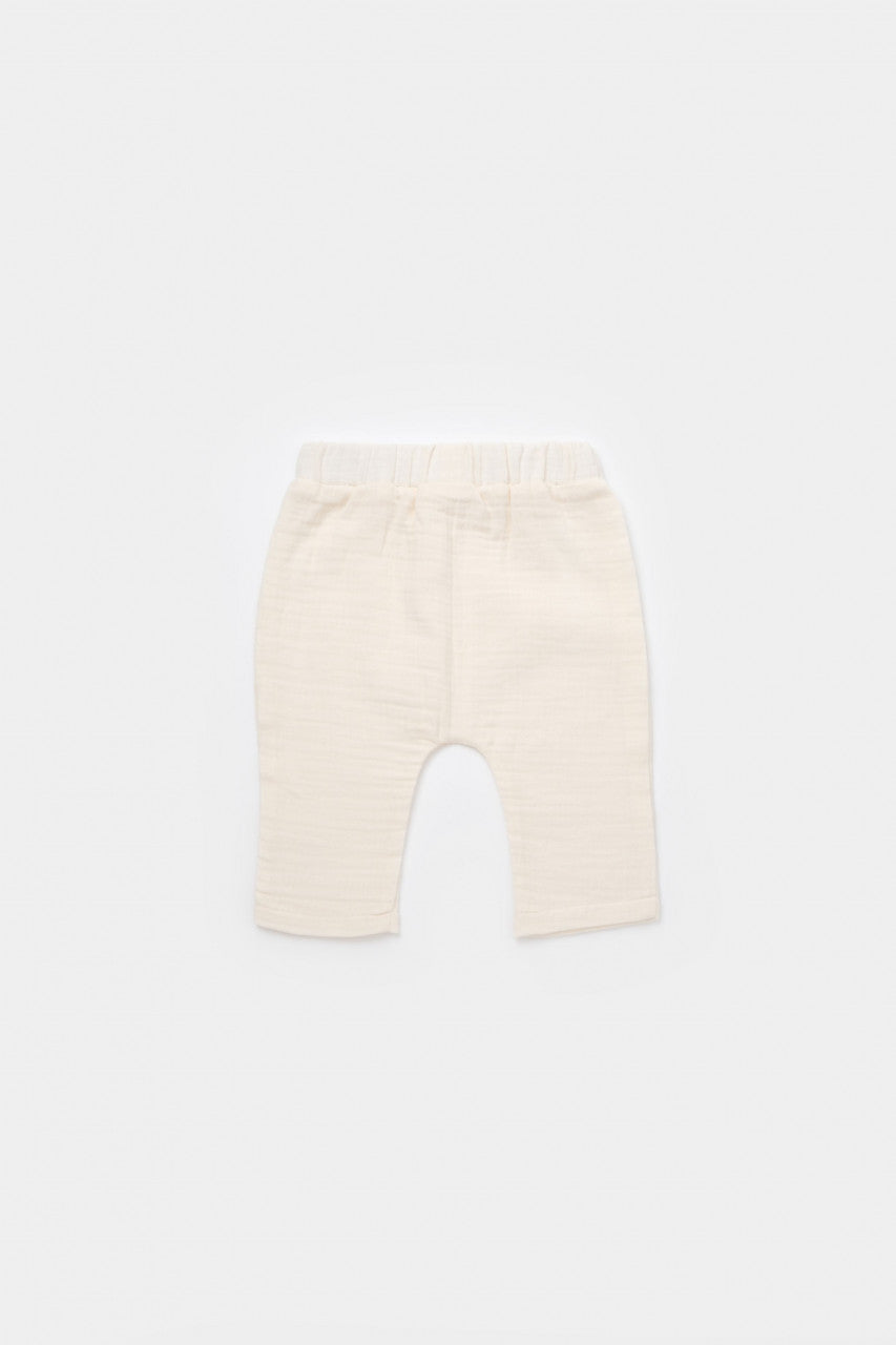 Set bluzita petrecuta si pantaloni lungi din muselina, BabyCosy, 100% bumbac organic,