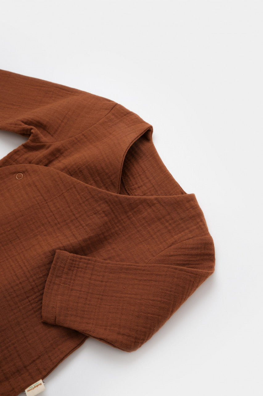 Set bluzita petrecuta si pantaloni lungi din muselina, BabyCosy, 100% bumbac organic,