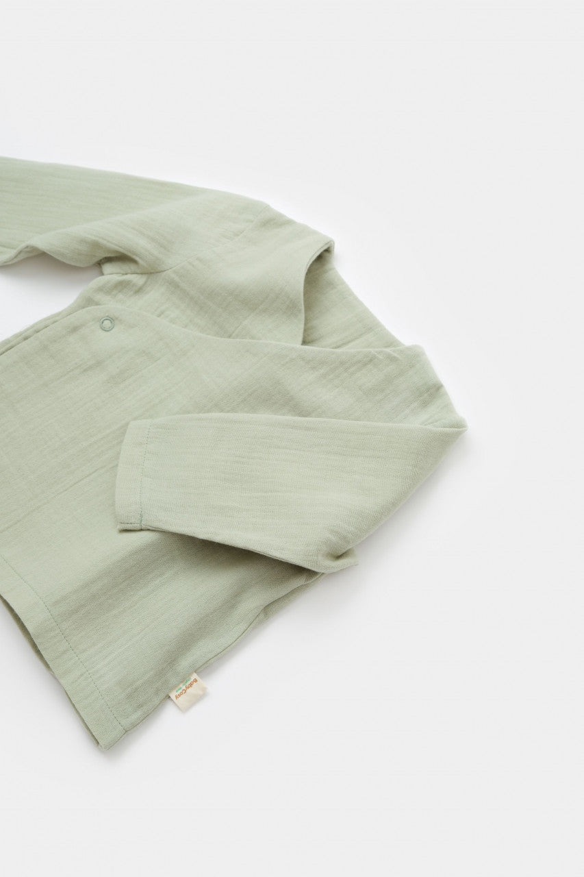 Set bluzita petrecuta si pantaloni lungi din muselina, BabyCosy, 100% bumbac organic,