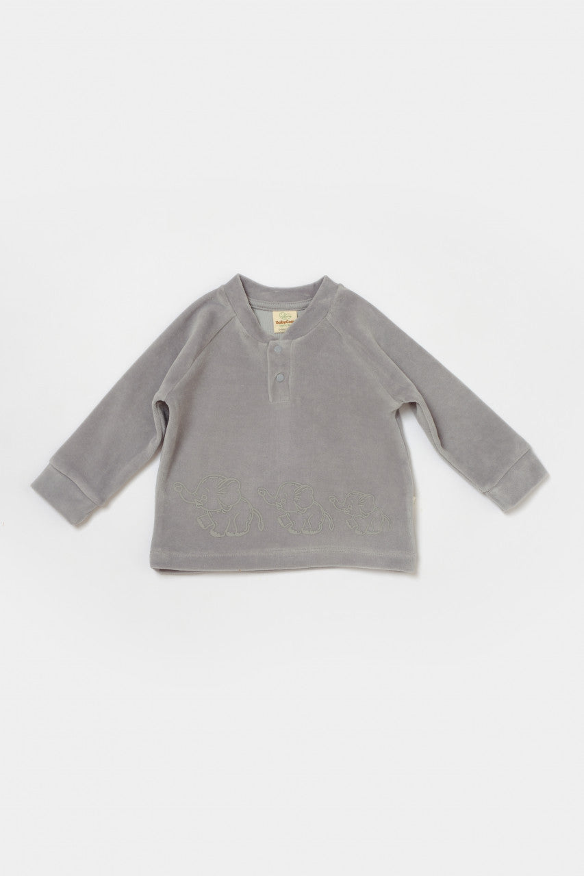 Set bluzita si pantaloni Elefant, 80%bumbac organic si 20% poliester - , BabyCosy