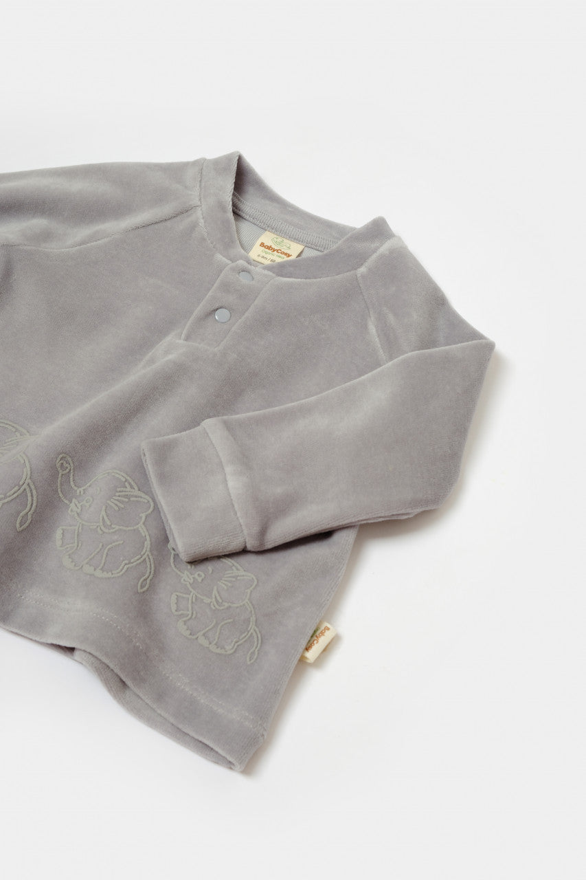 Set bluzita si pantaloni Elefant, 80%bumbac organic si 20% poliester - , BabyCosy