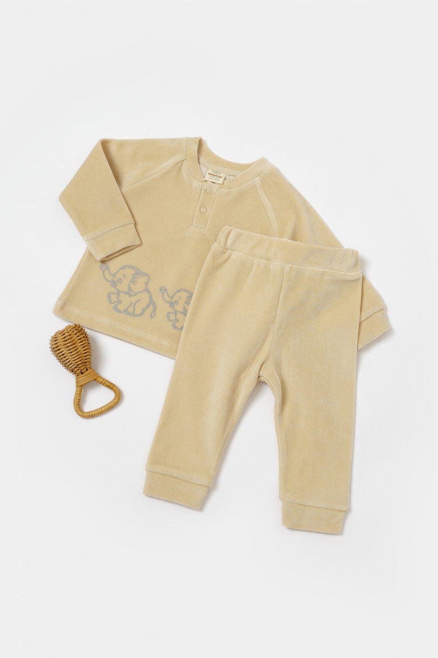 Set bluzita si pantaloni Elefant, 80%bumbac organic si 20% poliester - , BabyCosy