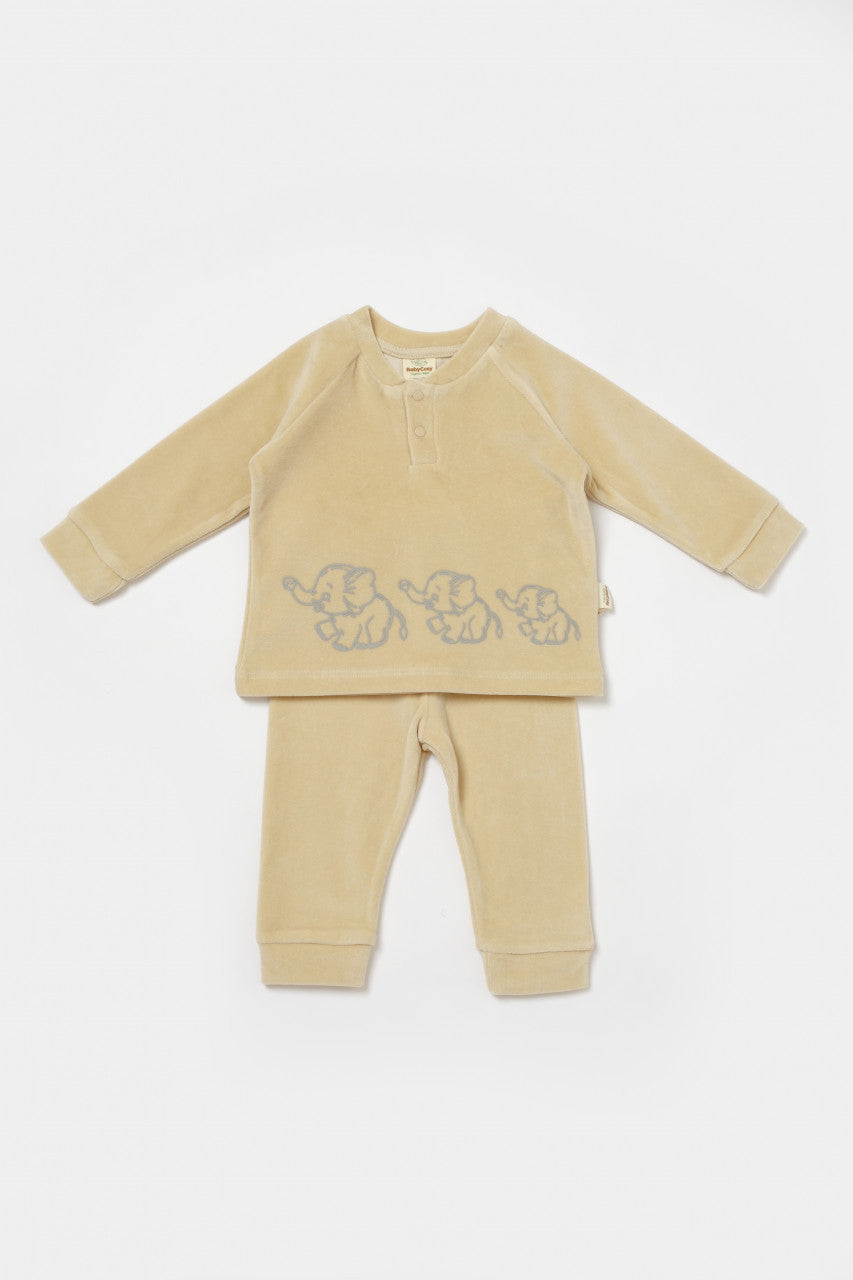 Set bluzita si pantaloni Elefant, 80%bumbac organic si 20% poliester - , BabyCosy