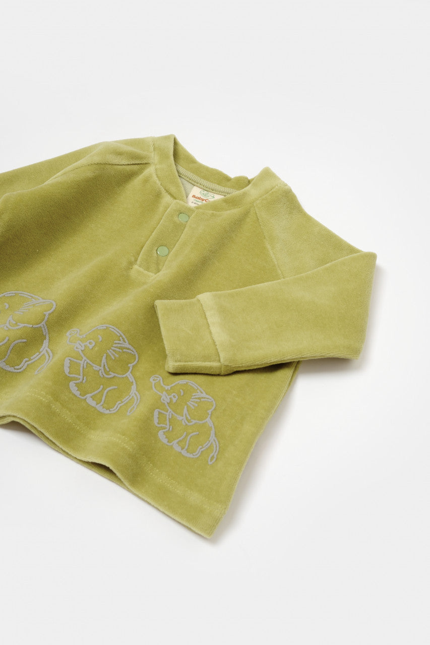 Set bluzita si pantaloni Elefant, 80%bumbac organic si 20% poliester - , BabyCosy