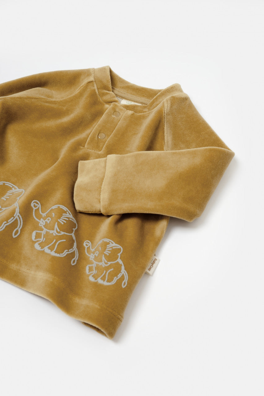 Set bluzita si pantaloni Elefant, 80%bumbac organic si 20% poliester - , BabyCosy