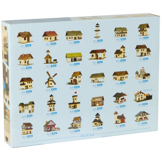 Set constructie arhitectura Moara de apa cu grinzi, 172 piese din lemn, Walachia