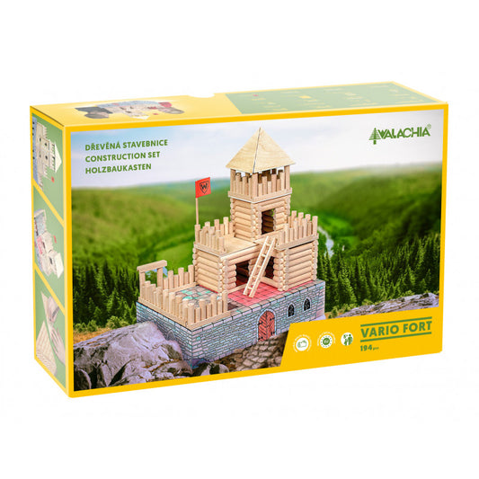 Set constructie arhitectura Vario Fort, 194 piese din lemn, Walachia - Imagine 2