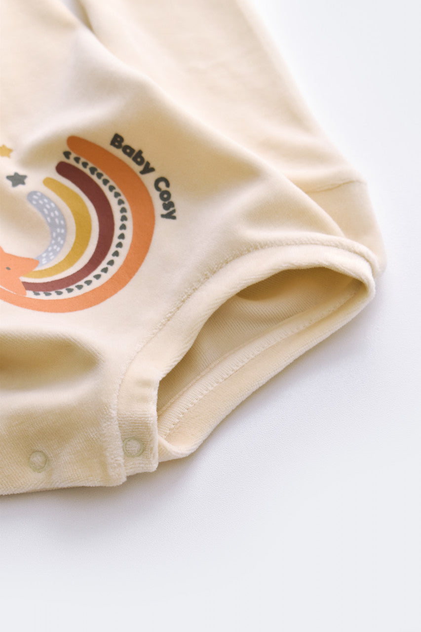 Set Curcubeu cu bluzita cu maneca lunga si pantaloni lungi din 80%bumbac organic si 20% poliester - , BabyCosy