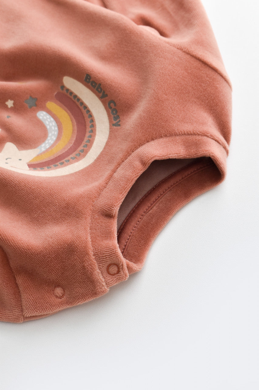 Set Curcubeu cu bluzita cu maneca lunga si pantaloni lungi din 80%bumbac organic si 20% poliester - , BabyCosy