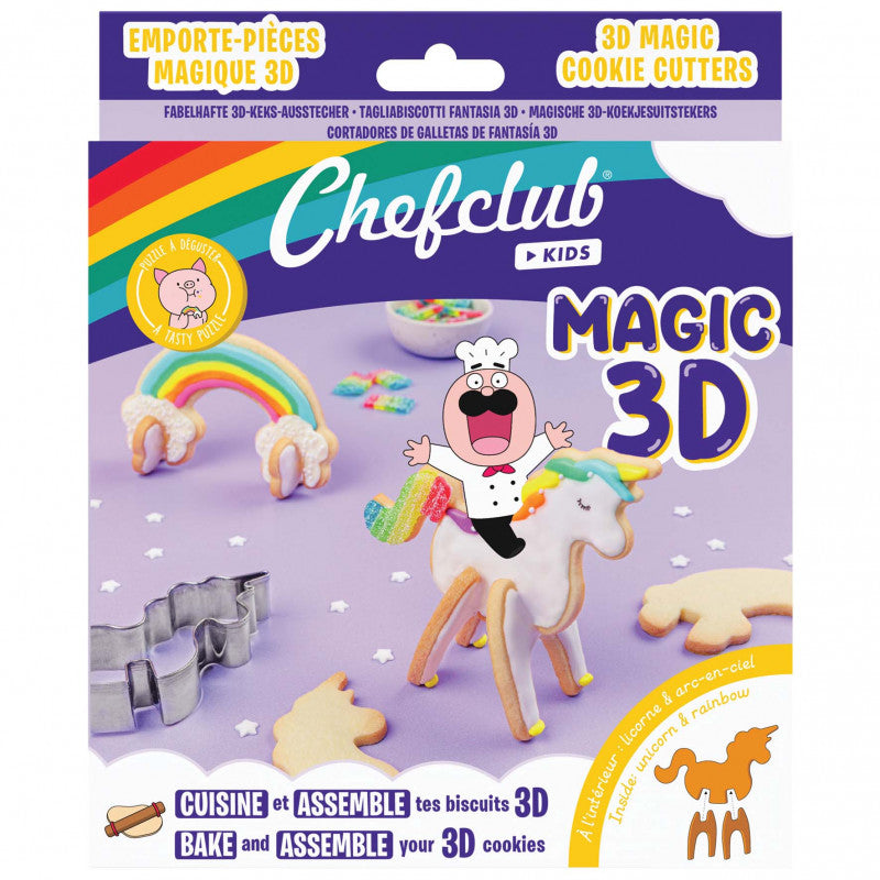 Set de forme de biscuiti Unicorn si Curcubeu 3D, Chefclub kids