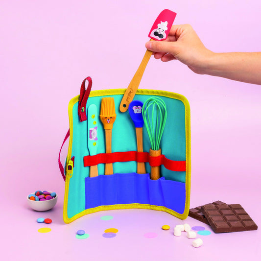 Set de Mini-Ustensile de bucatarie pentru Copii, cu husa, Chefclub kids