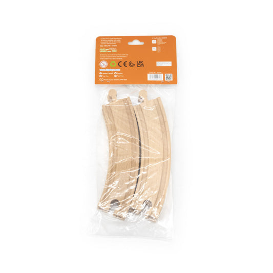 Set extensii sine din lemn lungi curbate pentru trenulete, 4 buc,Viga - Imagine 2