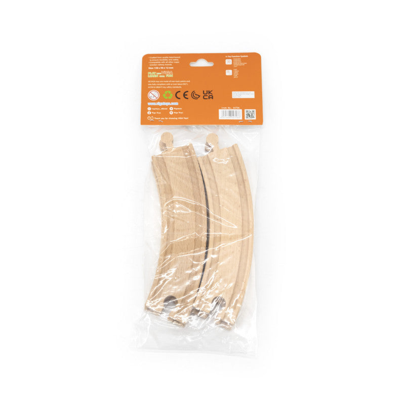Set extensii sine din lemn lungi curbate pentru trenulete, 4 buc,Viga - Imagine 2