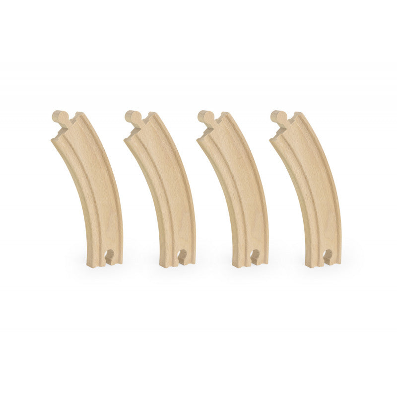 Set extensii sine din lemn lungi curbate pentru trenulete, 4 buc,Viga - Imagine 3