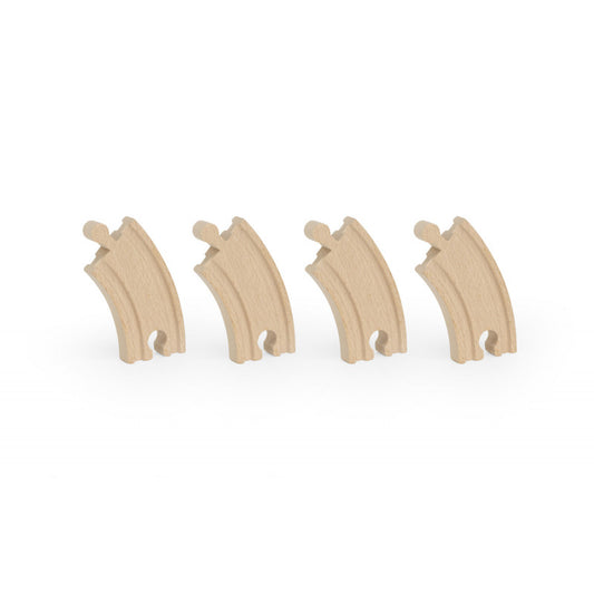 Set extensii sine din lemn mini curbate pentru trenulete, 4 buc,Viga - Imagine 3