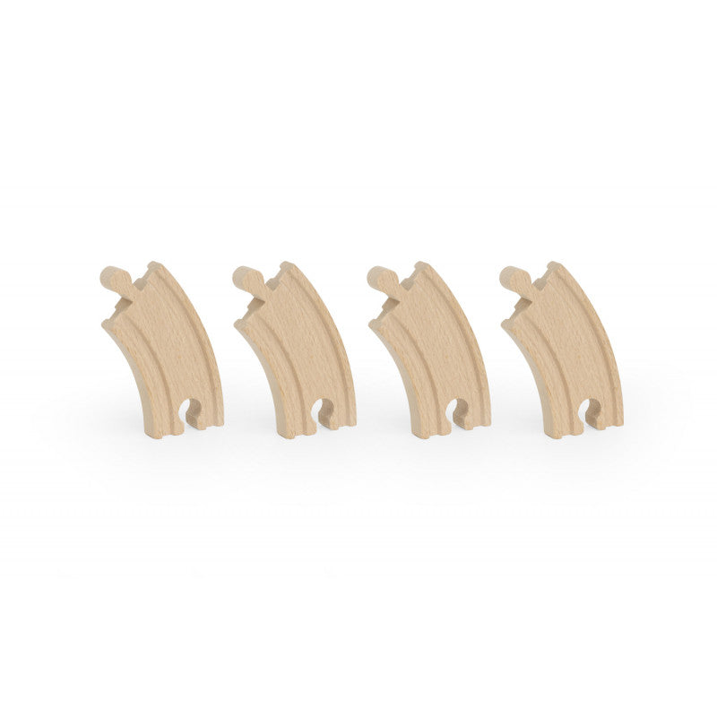 Set extensii sine din lemn mini curbate pentru trenulete, 4 buc,Viga - Imagine 3