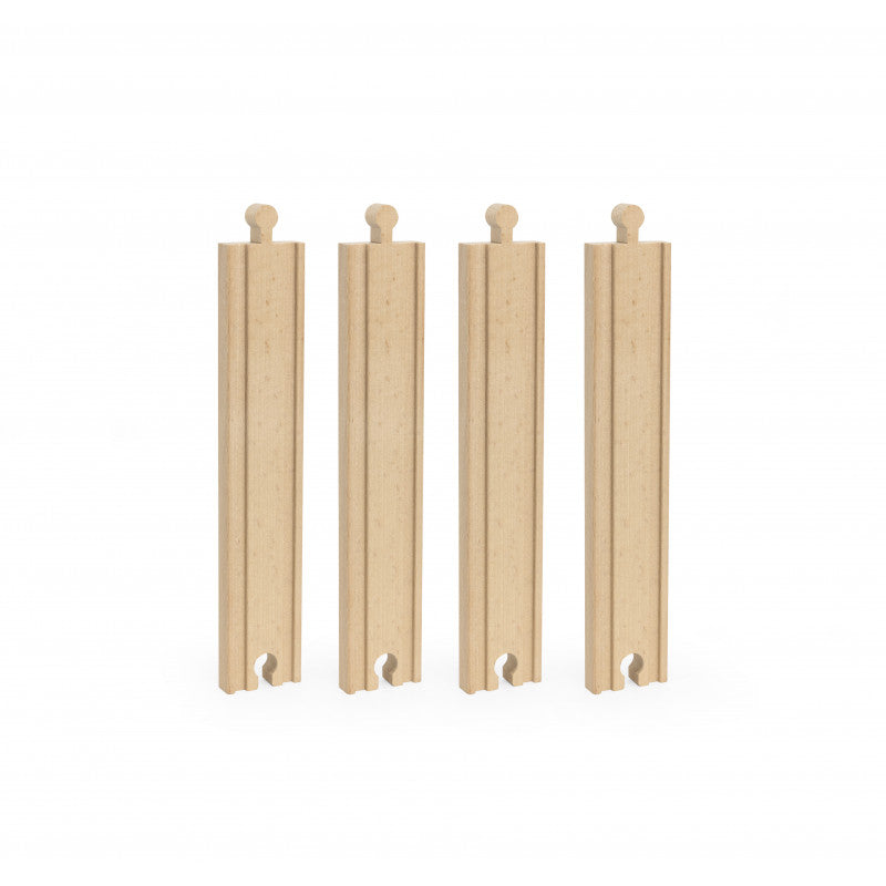 Set extensii sine din lemn pentru trenulete, 4 buc, drepte medii,Viga