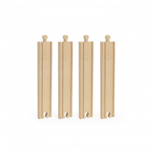 Set extensii sine din lemn pentru trenulete, 4 buc, drepte medii,Viga - Imagine 3