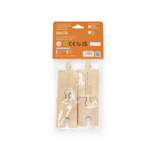 Set extensii sine din lemn pentru trenulete, 4 buc, drepte, mini, Viga - Imagine 2