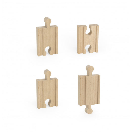 Set extensii sine din lemn pentru trenulete, 4 buc, drepte, mini, Viga - Imagine 3
