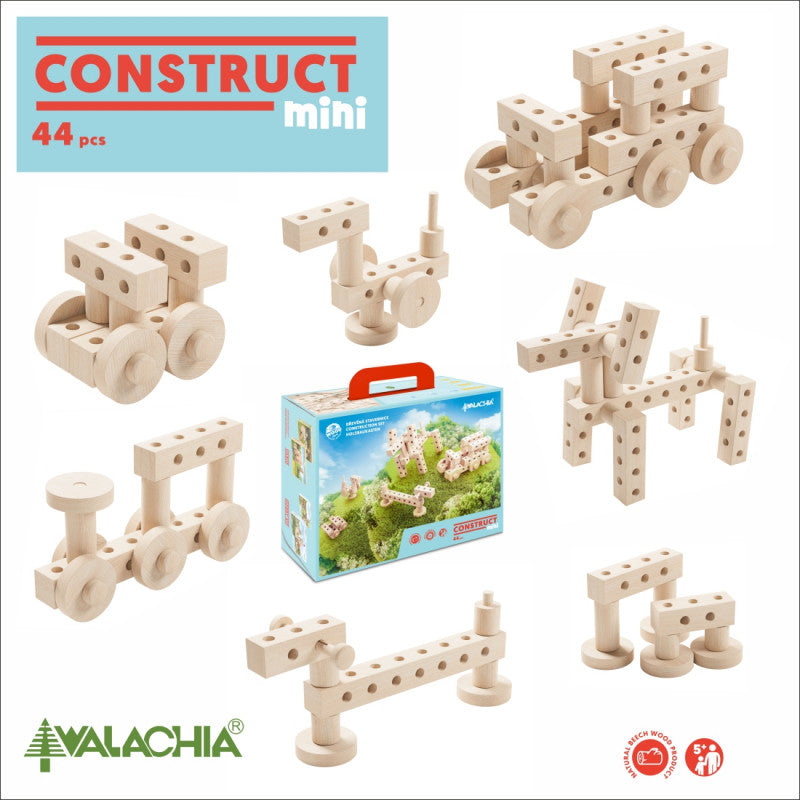 Set gama Construct Mini format din 44 piese, pentru construit masini, animale si alte modele, Walachia