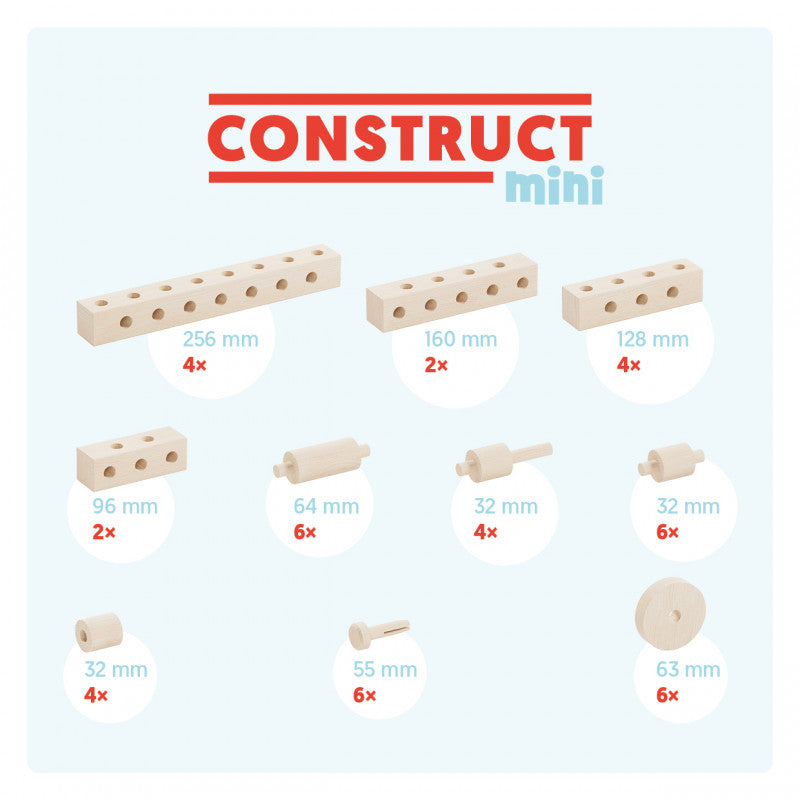 Set gama Construct Mini format din 44 piese, pentru construit masini, animale si alte modele, Walachia