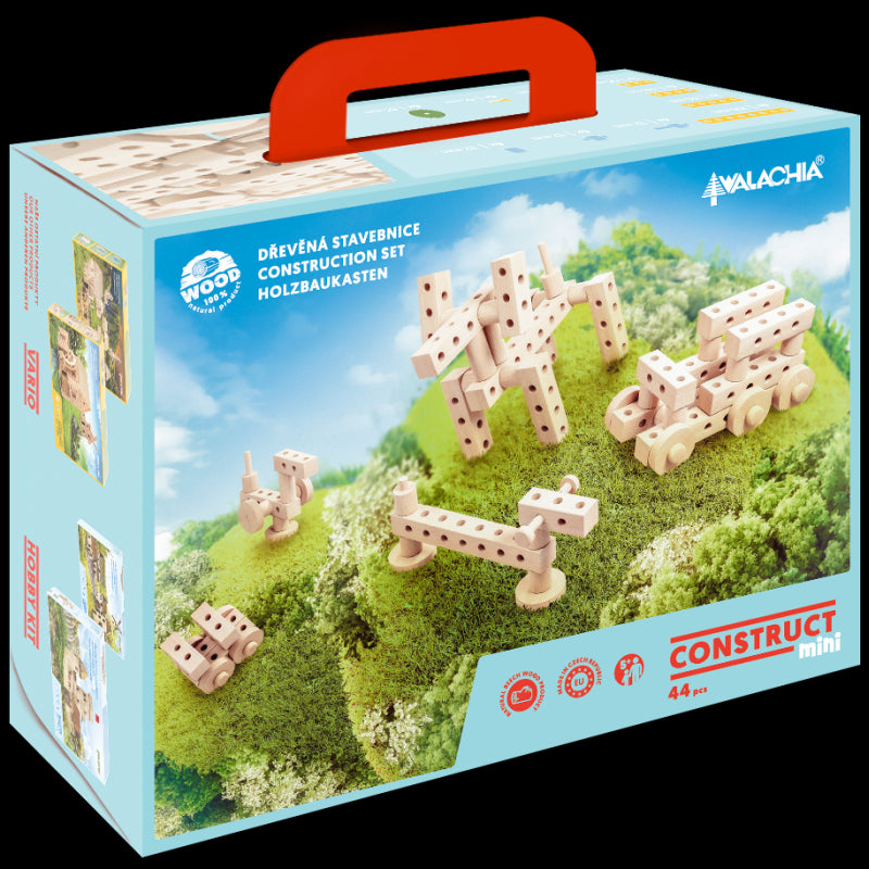 Set gama Construct Mini format din 44 piese, pentru construit masini, animale si alte modele, Walachia