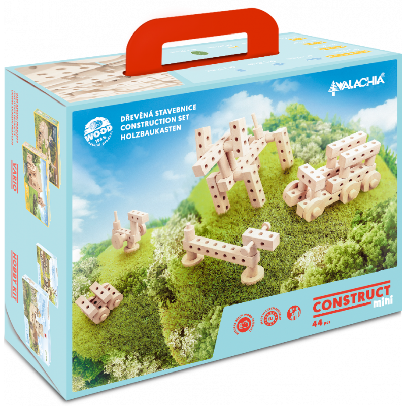 Set gama Construct Mini format din 44 piese, pentru construit masini, animale si alte modele, Walachia - Imagine 10