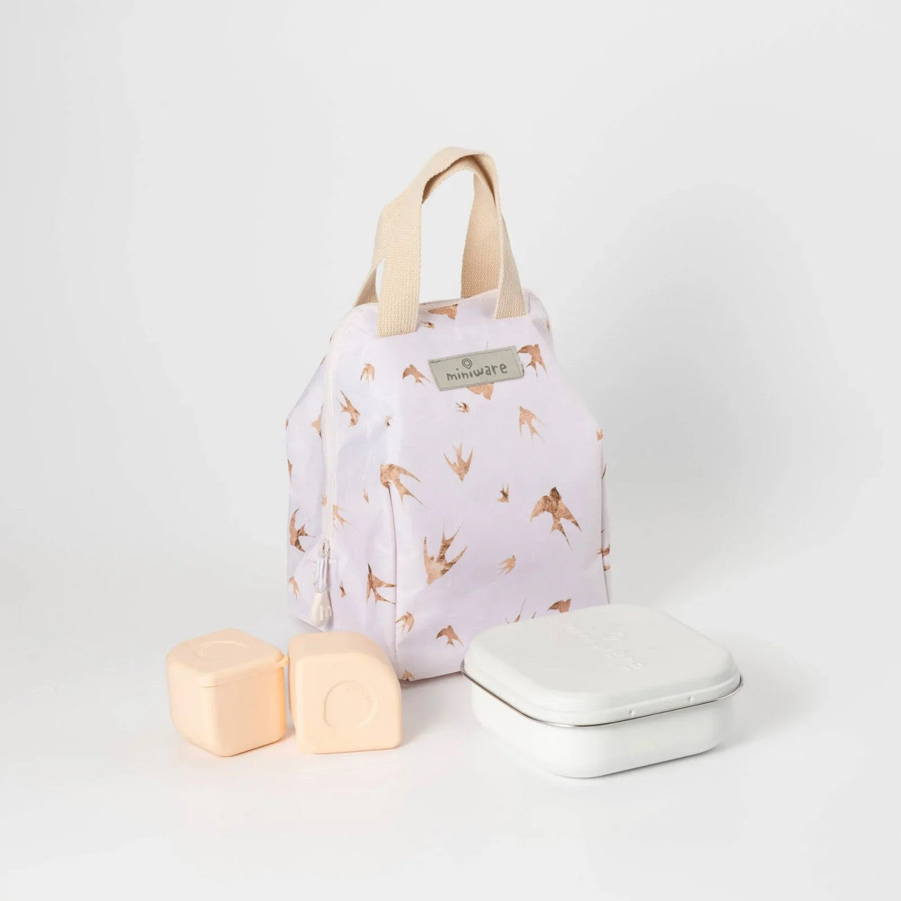Set geanta termoizolanta Mealtote cu cutie Grow bento, Miniware Ready Go! Bento, 4 piese, Prickly Pear