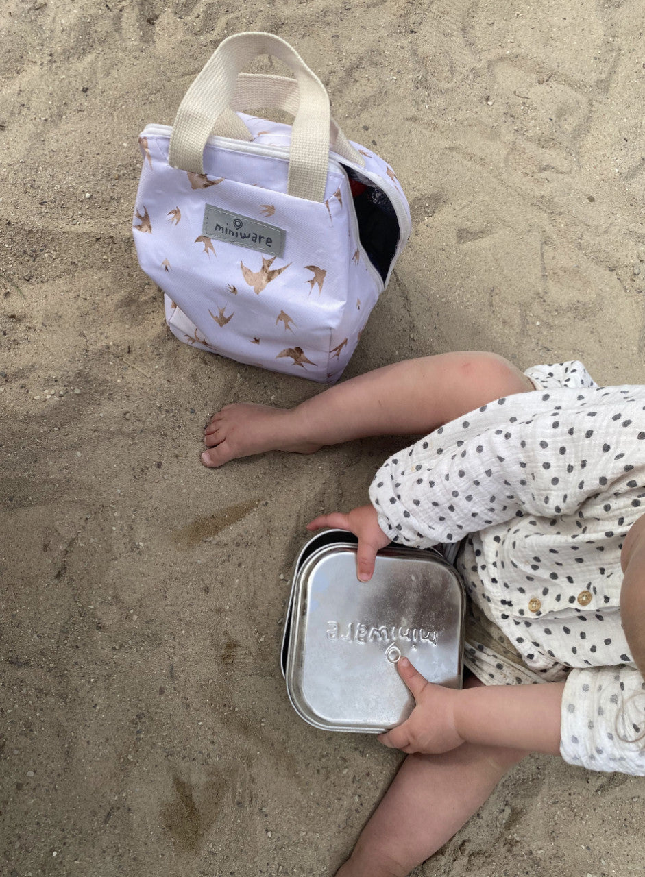 Set geanta termoizolanta Mealtote cu cutie Grow bento, Miniware Ready Go! Bento, 4 piese, Prickly Pear