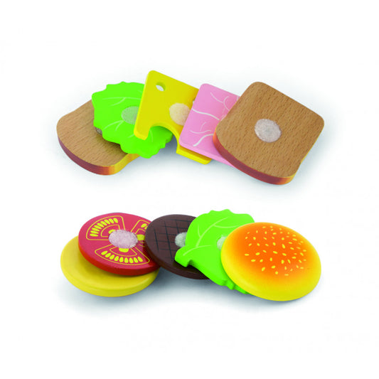 Set hamburger si sandvis din lemn, Viga - Imagine 2