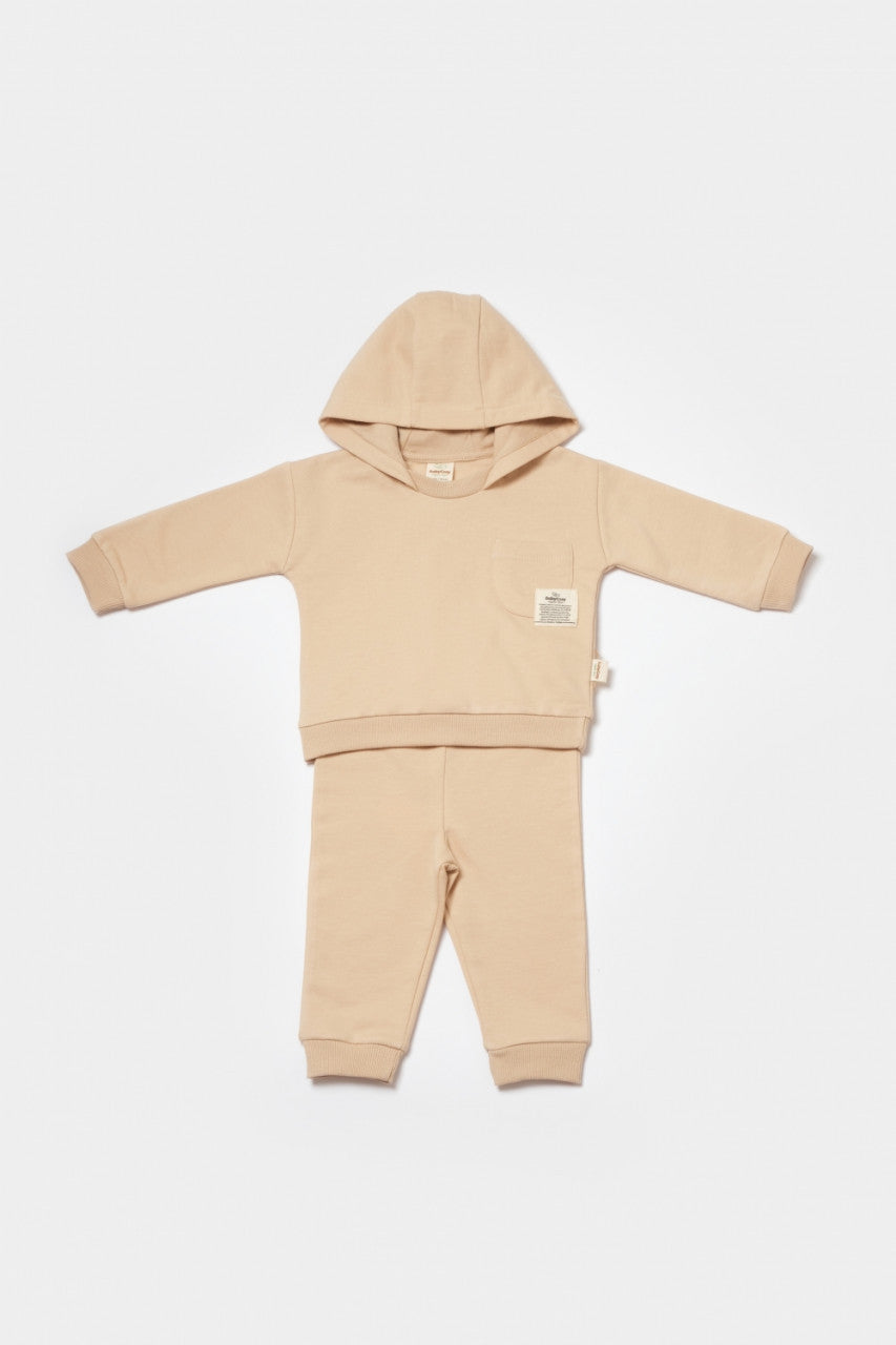 Set hanorac cu gluga si pantaloni, Two thread, 100%bumbac organic - , BabyCosy