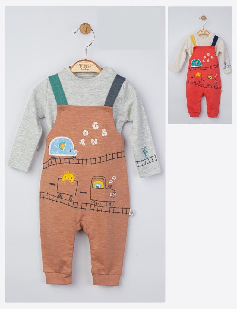 Set salopeta cu bluzita Ursulet pentru bebelusi, Tongs baby