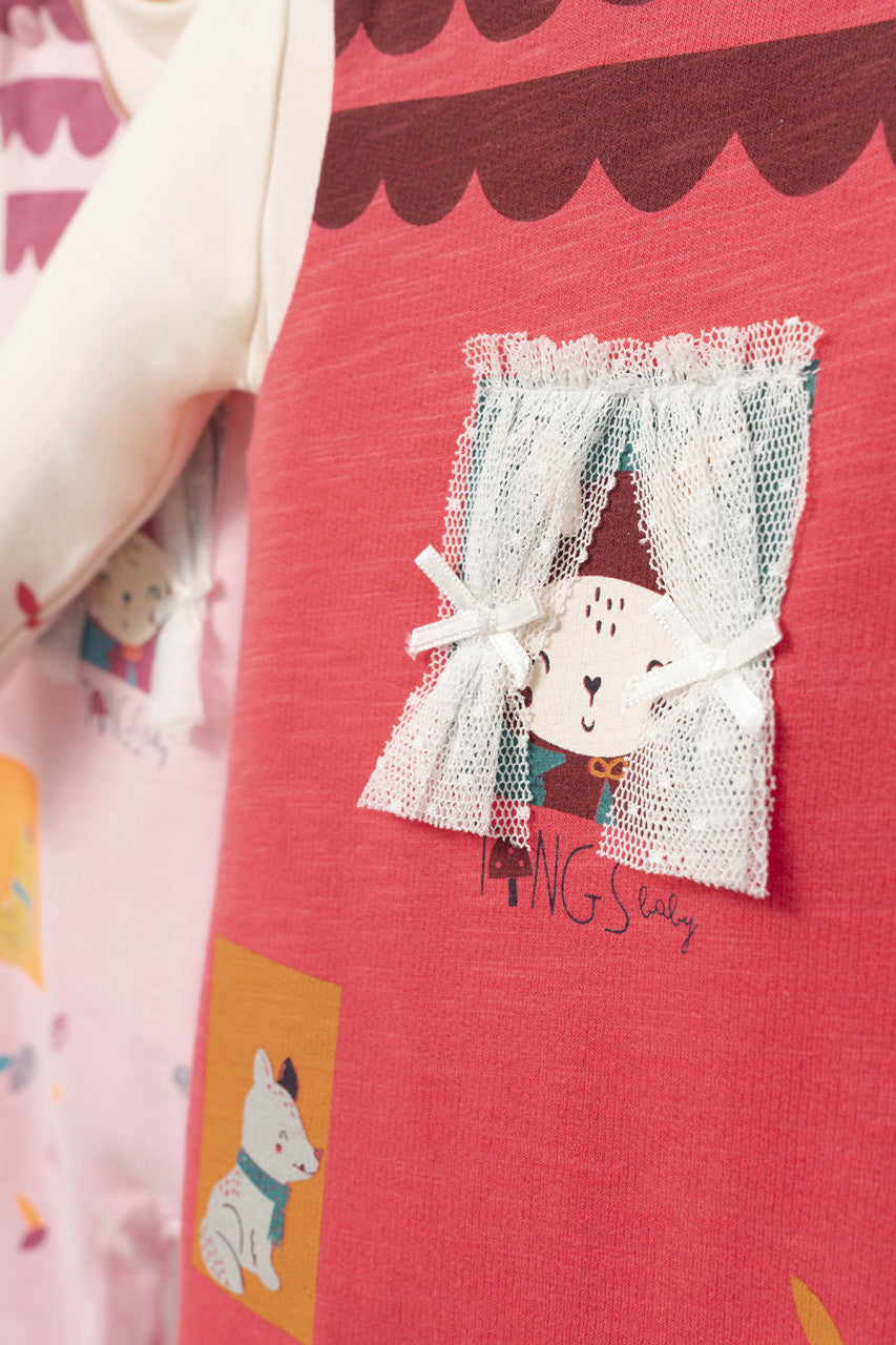 Set salopeta cu bluzita Ursulet pentru bebelusi, Tongs baby