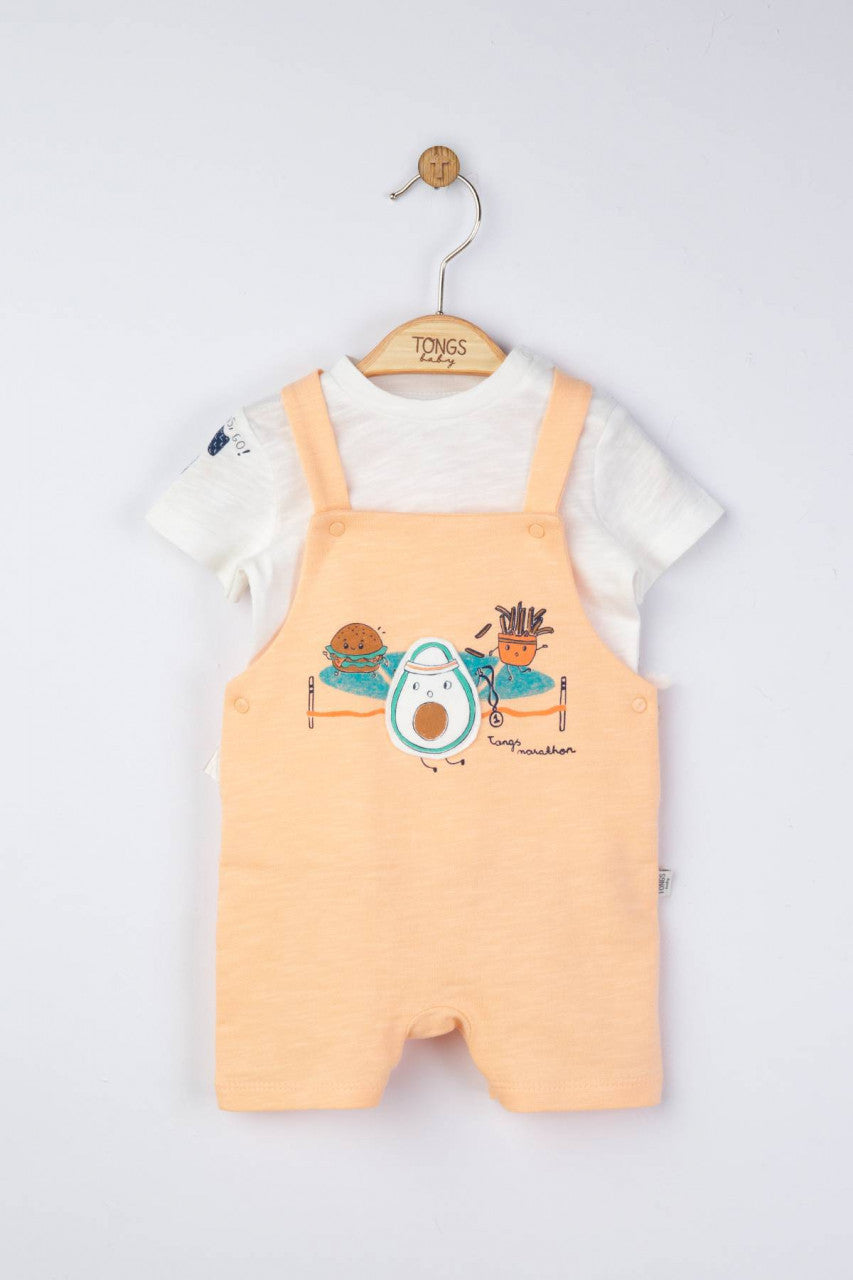 Set salopeta cu tricou Great detectives pentru bebelusi, Tongs baby