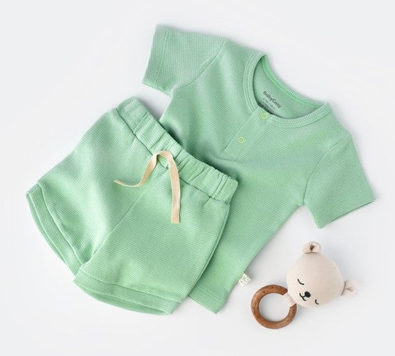 Set tricou cu pantaloni scurti - 100% bumbac organic - , BabyCosy