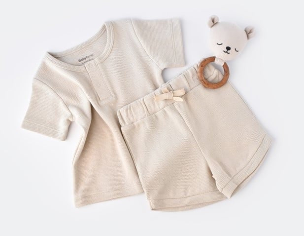 Set tricou cu pantaloni scurti - 100% bumbac organic - , BabyCosy