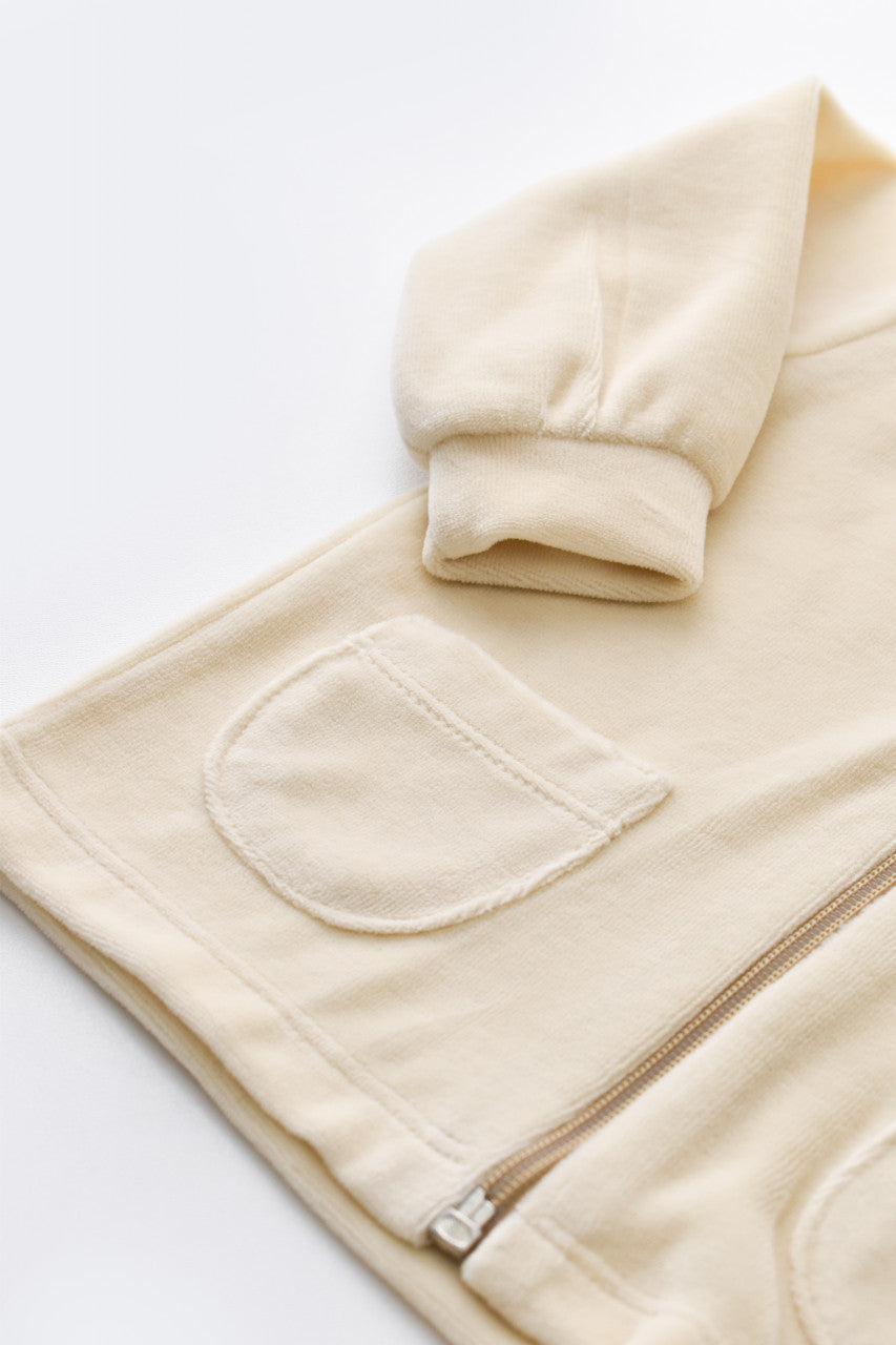 Set Ursulet cu bluzita cu fermoar si gluga si pantaloni lungi din 80%bumbac organic si 20% poliester - , BabyCosy