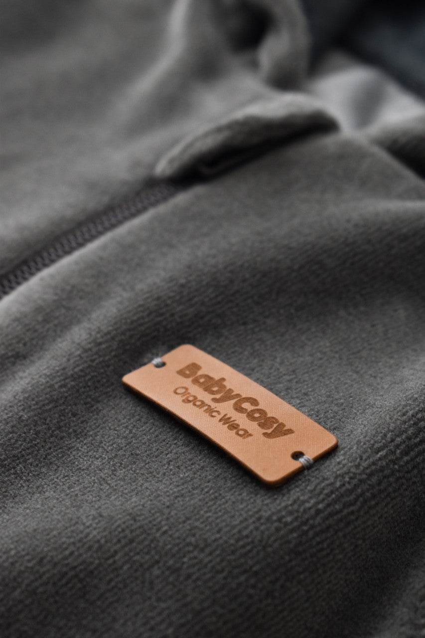 Set Ursulet cu bluzita cu fermoar si gluga si pantaloni lungi din 80%bumbac organic si 20% poliester - , BabyCosy