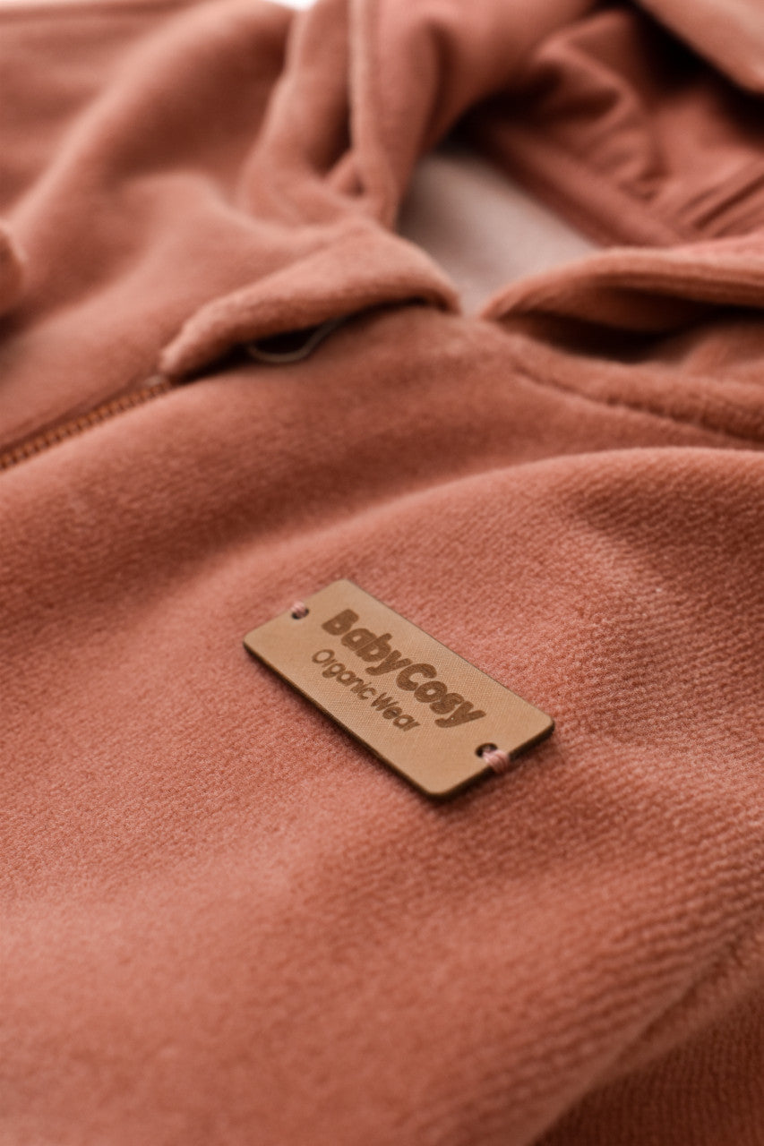 Set Ursulet cu bluzita cu fermoar si gluga si pantaloni lungi din 80%bumbac organic si 20% poliester - , BabyCosy