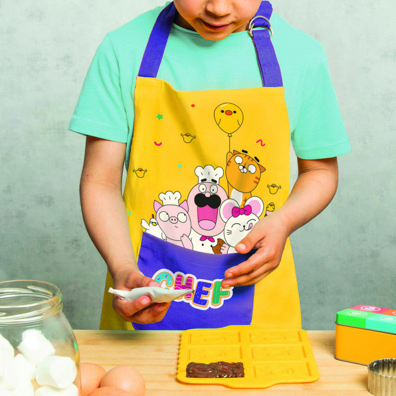Sort de bucatarie pentru copii galben, Chefclub Kids - Imagine 5