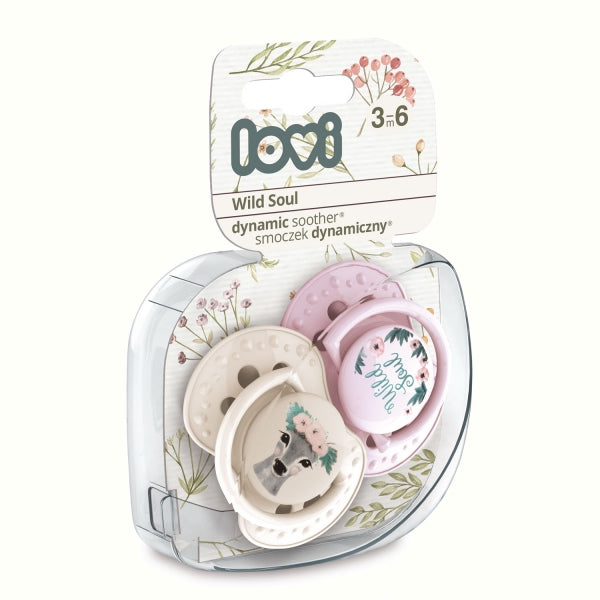 LOVI Suzeta Silicon Dynamic 0-3M 2 PCS Wild Soul fata Infant.ro