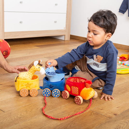 Trenulet Safari din plus cu animalute, PlayQ Sigikid - Imagine 3