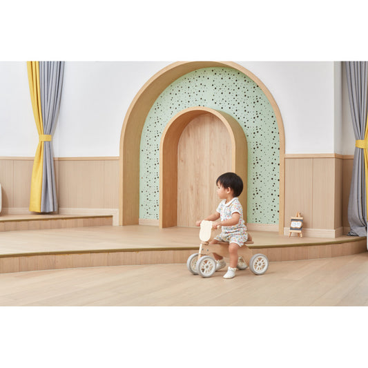 Tricicleta din lemn PolarB Viga - Urs polar, roz - Imagine 6